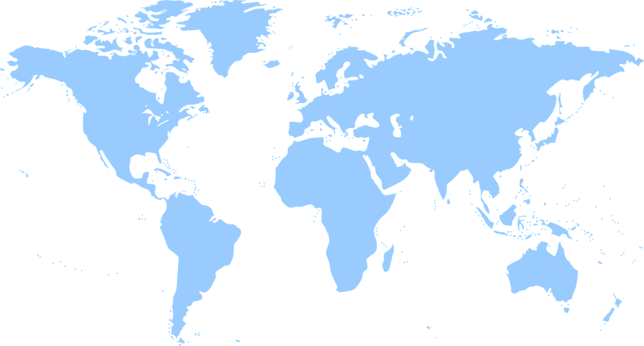 World map coverage